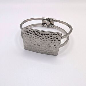 Hammered silver bracelet
